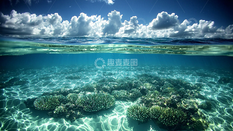高清大图下载【趣麦麦图】碧海蓝天珊瑚礁