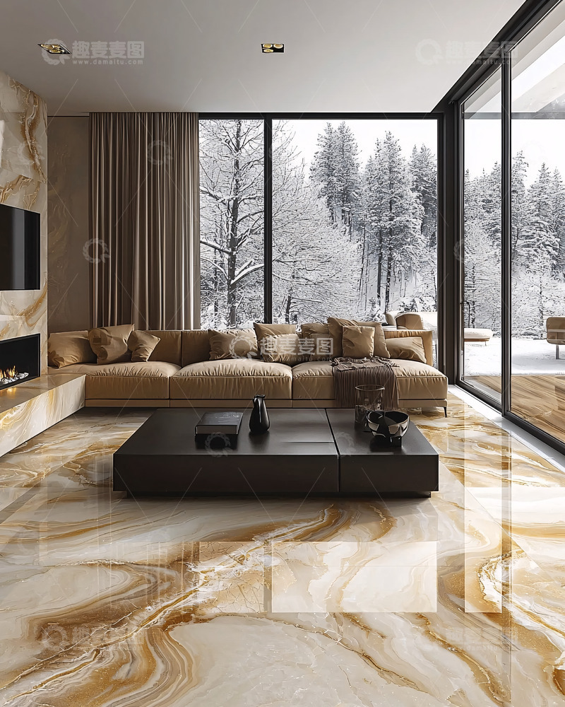 高清大图下载【趣麦麦图】现代简约客厅瓷砖