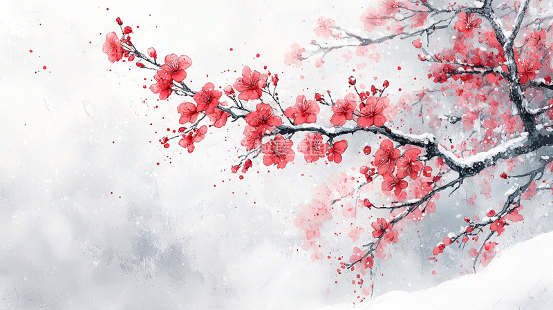 高清大图下载【趣麦麦图】水墨画梅花