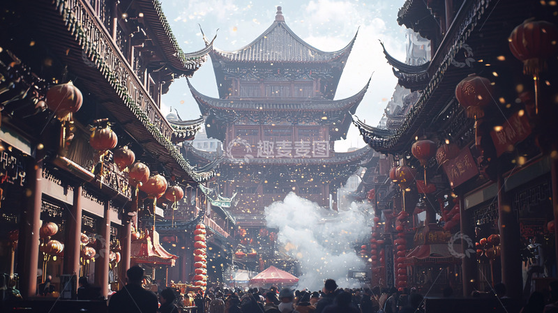 高清大图下载【趣麦麦图】古色古香的中国古镇街道