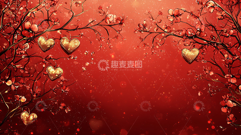 高清大图下载【趣麦麦图】红色背景