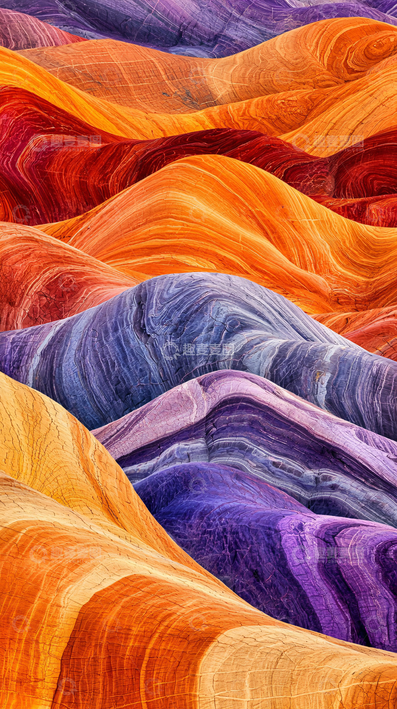 高清大图下载【趣麦麦图】彩色丘陵地貌