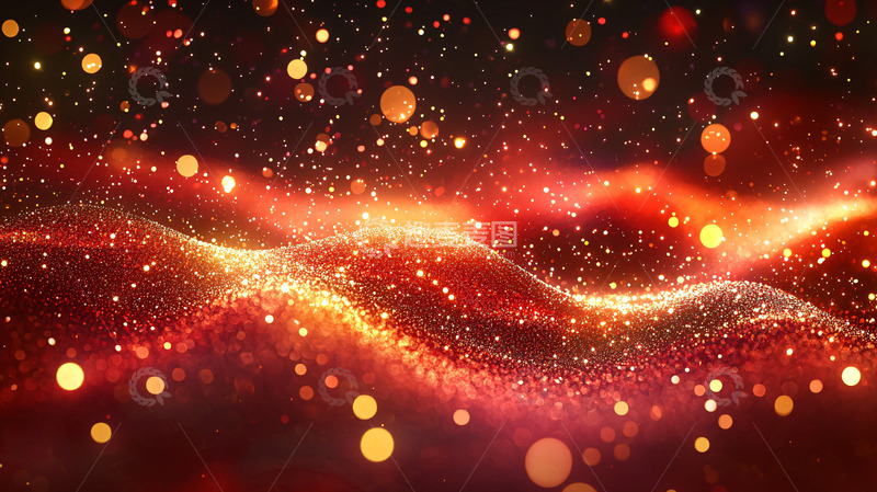 高清大图下载【趣麦麦图】红色粒子流光