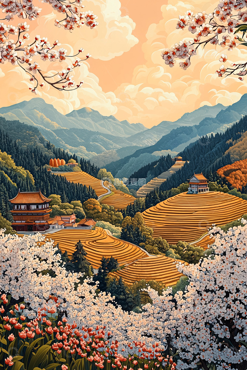 高清大图下载【趣麦麦图】春日山景