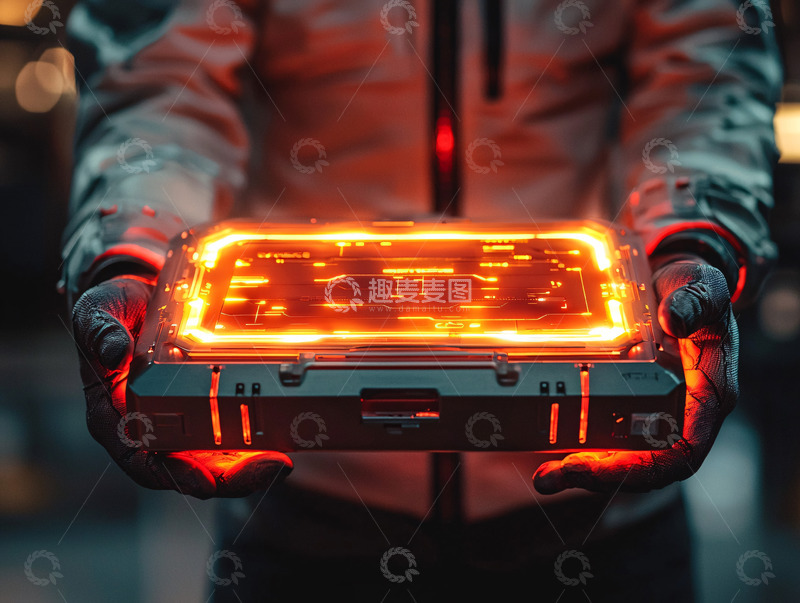 高清大图下载【趣麦麦图】未来科技感的发光盒子