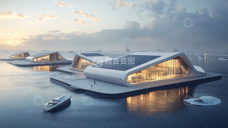 高清大图下载【趣麦麦图】未来感海滨建筑