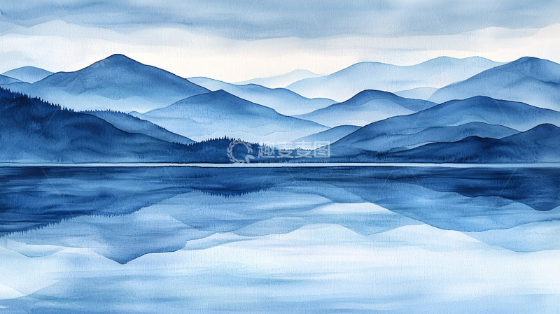 高清大图下载【趣麦麦图】水墨山水倒影