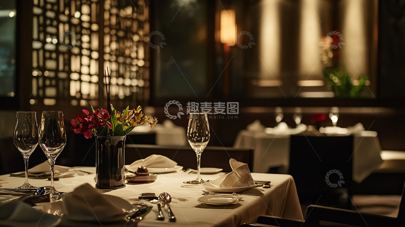高清大图下载【趣麦麦图】精致餐厅餐桌布置