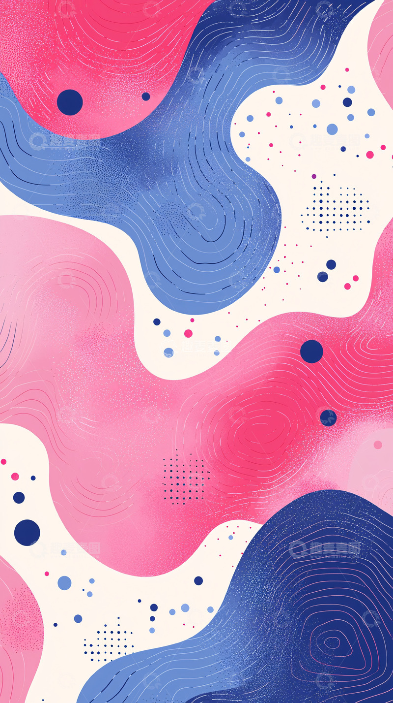 高清大图下载【趣麦麦图】粉色蓝色流体渐变背景