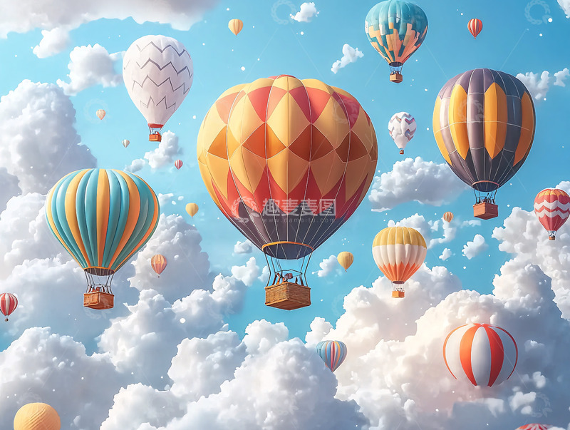 高清大图下载【趣麦麦图】热气球
