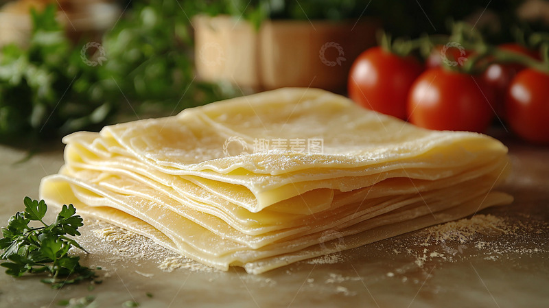 高清大图下载【趣麦麦图】堆叠的方形薄面皮