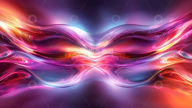 高清大图下载【趣麦麦图】彩色光线汇聚对称图案