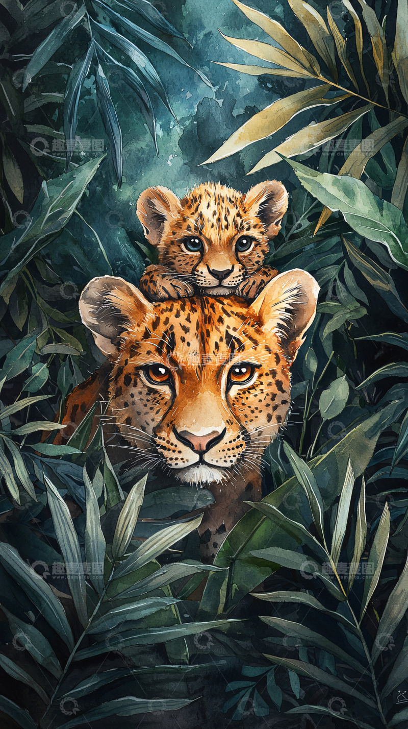 高清大图下载【趣麦麦图】豹子幼崽