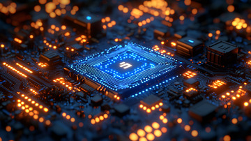 蓝色光效芯片电路板