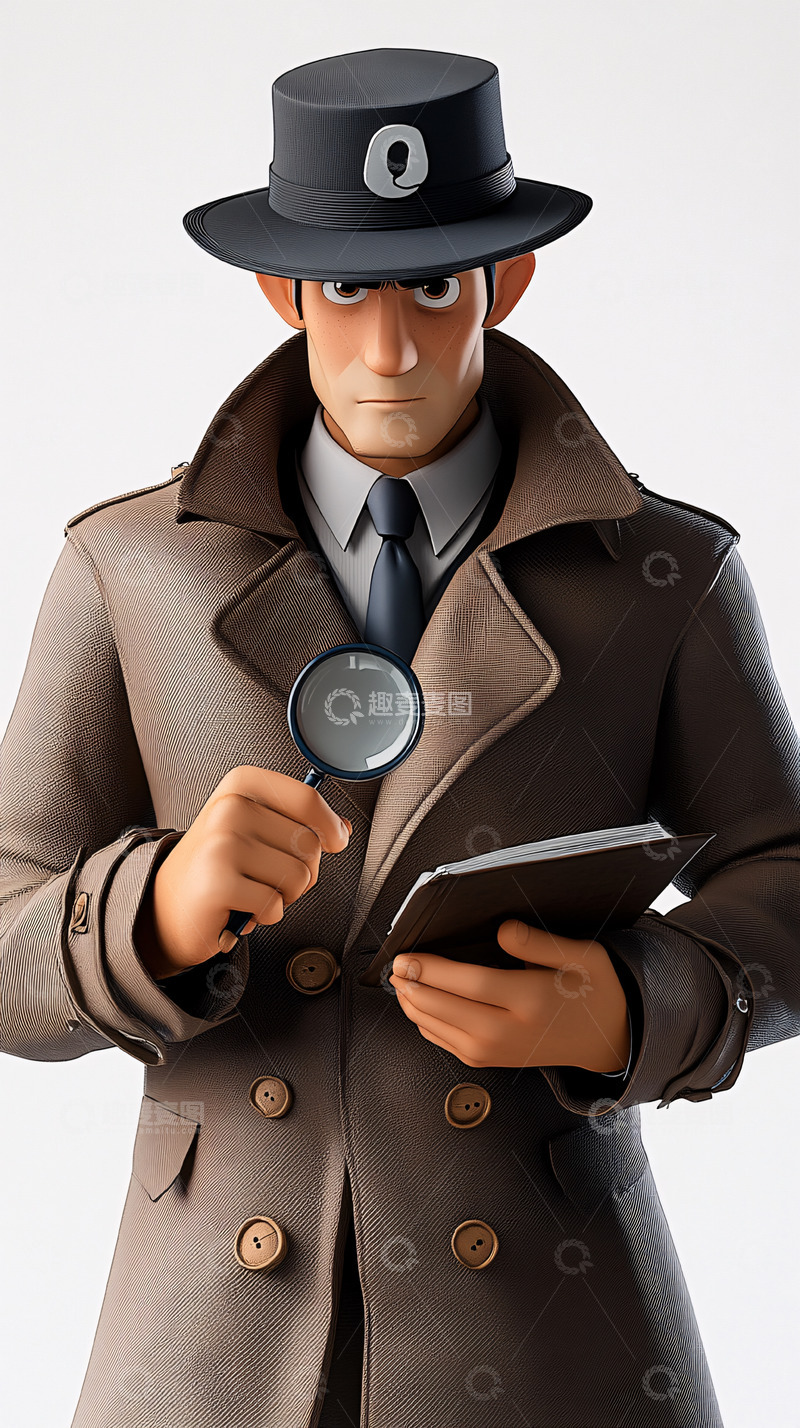 高清大图下载【趣麦麦图】复古侦探风格人物