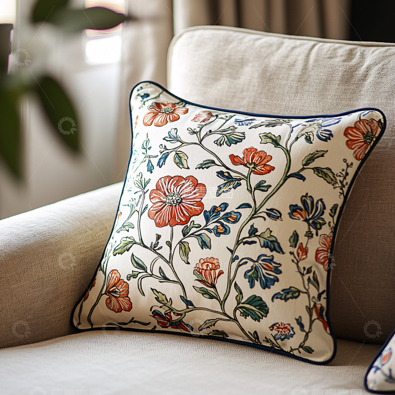 高清大图下载【趣麦麦图】花卉图案抱枕