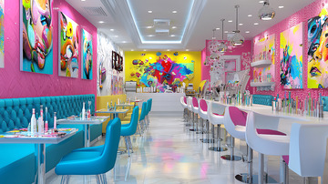 粉色系美甲店装修