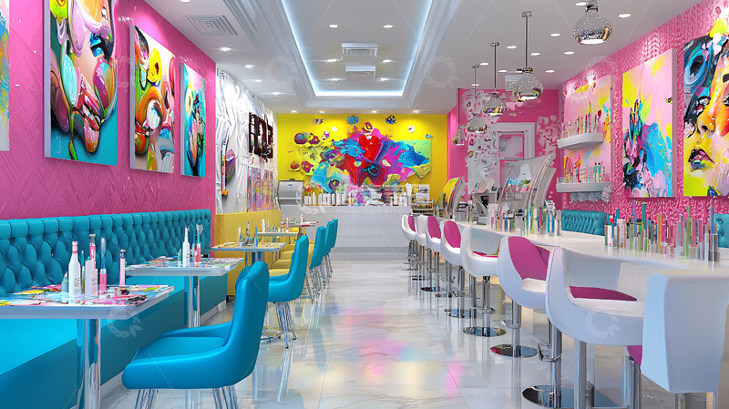 高清大图下载【趣麦麦图】粉色系美甲店装修