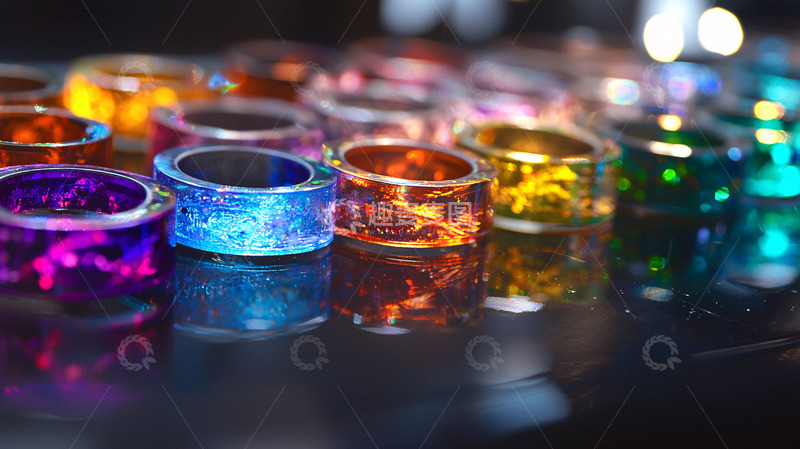 高清大图下载【趣麦麦图】多彩树脂戒指特写