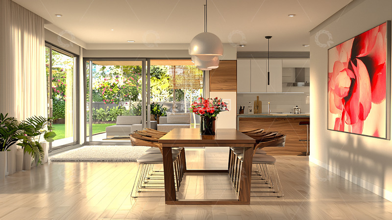 高清大图下载【趣麦麦图】现代简约开放式餐厅