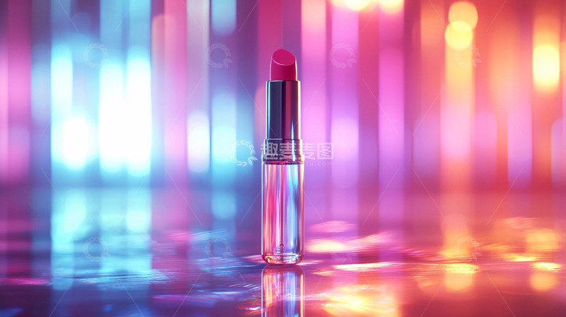 高清大图下载【趣麦麦图】炫彩灯光下口红特写