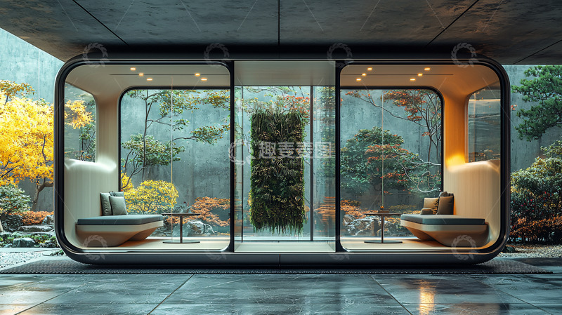 高清大图下载【趣麦麦图】未来主义花园休闲舱