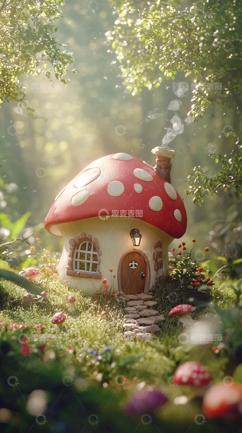 高清大图下载【趣麦麦图】森林蘑菇屋
