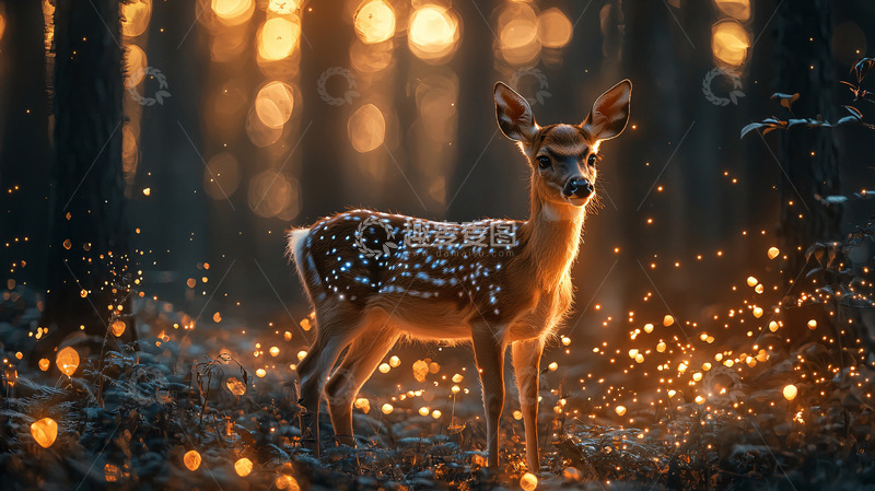 高清大图下载【趣麦麦图】森林小鹿