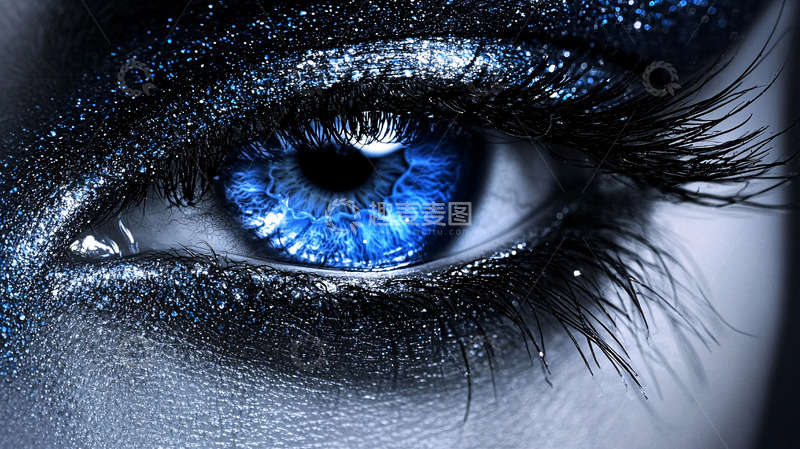 高清大图下载【趣麦麦图】闪耀蓝色眼眸特写