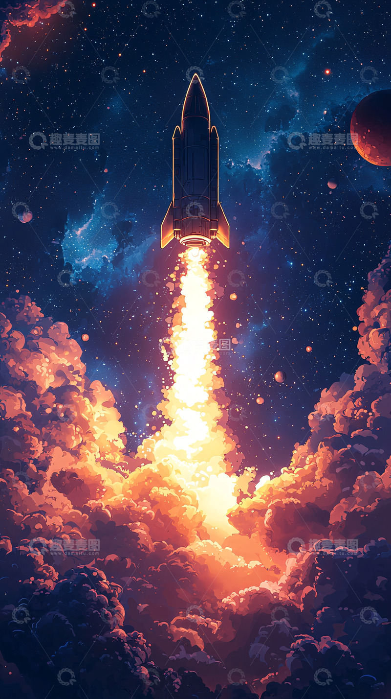 高清大图下载【趣麦麦图】太空火箭发射3