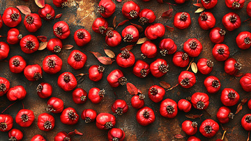 红果子铺满桌面