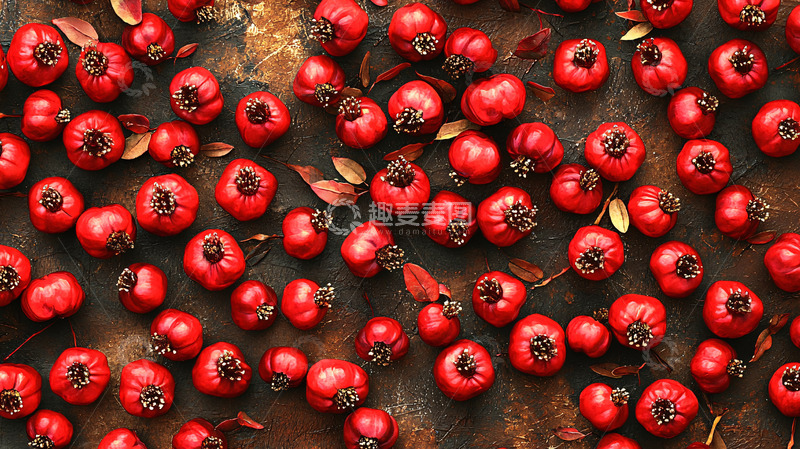 高清大图下载【趣麦麦图】红果子铺满桌面
