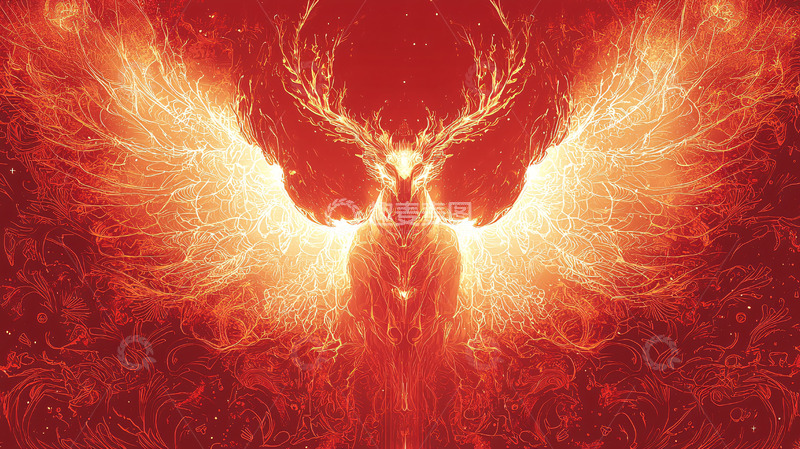 高清大图下载【趣麦麦图】火焰鹿