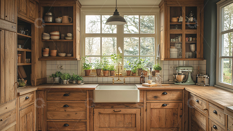 高清大图下载【趣麦麦图】温馨乡村风厨房