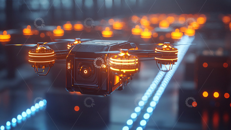 高清大图下载【趣麦麦图】未来科技感无人机