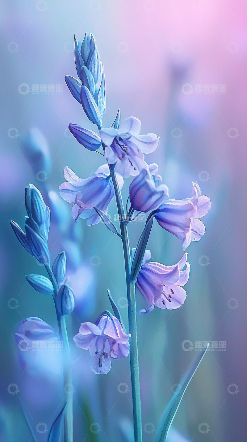 高清大图下载【趣麦麦图】蓝紫色梦幻花朵