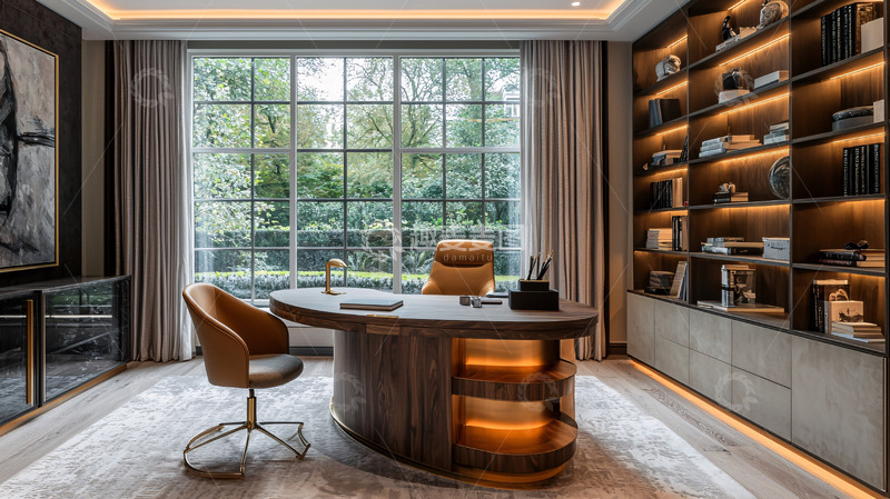 高清大图下载【趣麦麦图】高端大气现代书房