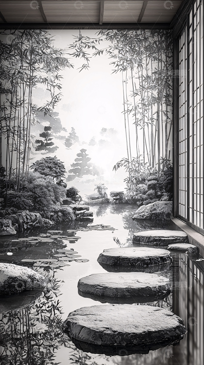 高清大图下载【趣麦麦图】黑白水墨画