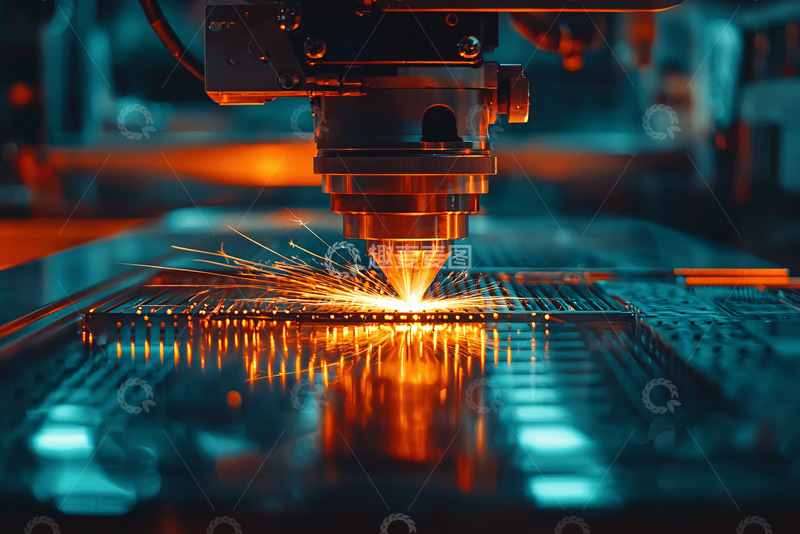 高清大图下载【趣麦麦图】激光切割金属的特写