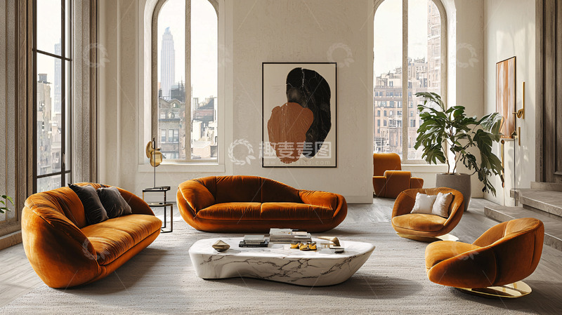 高清大图下载【趣麦麦图】现代轻奢客厅