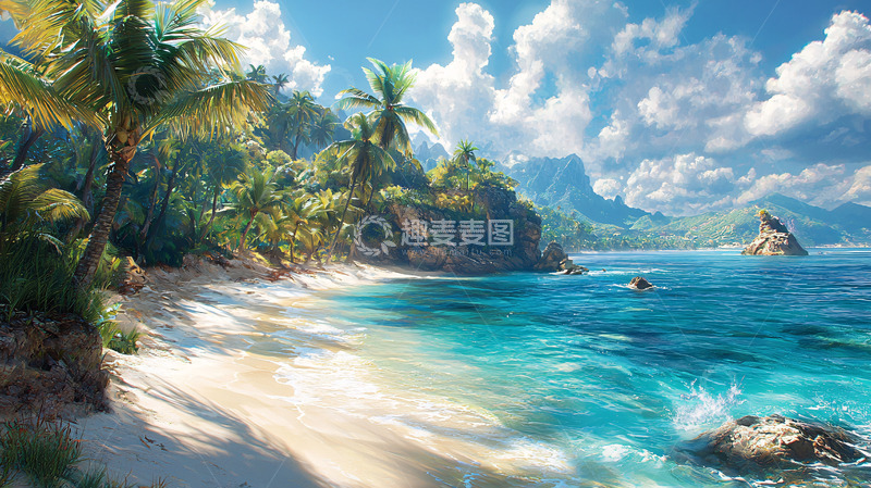 高清大图下载【趣麦麦图】热带海滩风景图