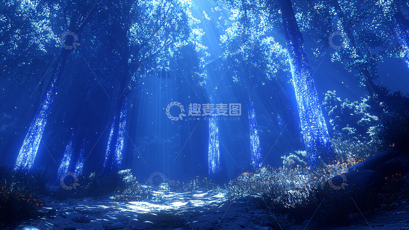 高清大图下载【趣麦麦图】蓝光森林