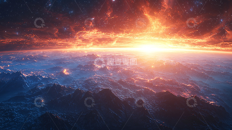高清大图下载【趣麦麦图】宇宙日出