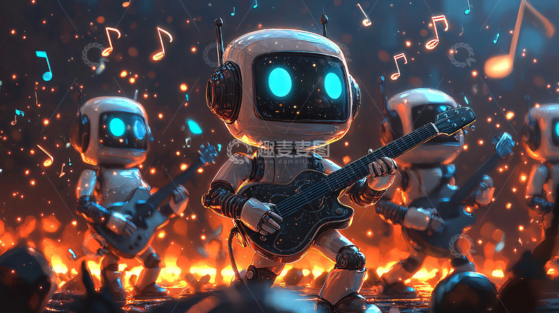 高清大图下载【趣麦麦图】机器人乐队