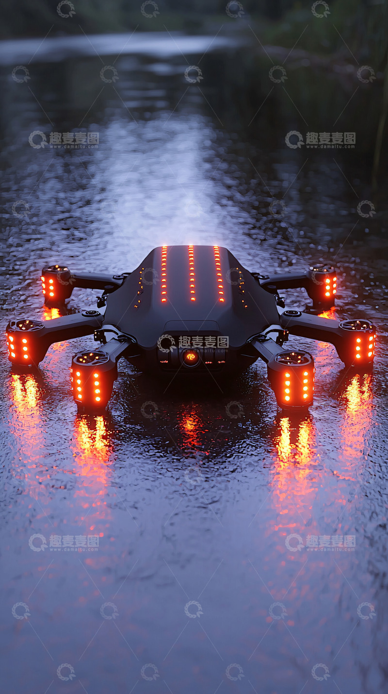 高清大图下载【趣麦麦图】水上无人机