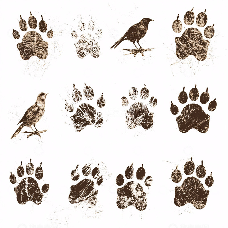 高清大图下载【趣麦麦图】动物足迹