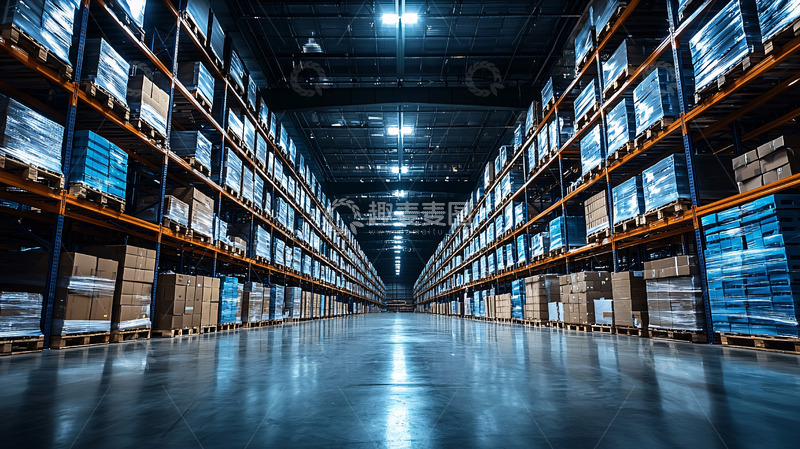 高清大图下载【趣麦麦图】大型仓库内部货架