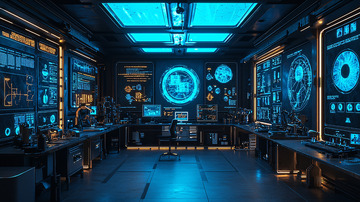 科幻未来控制室