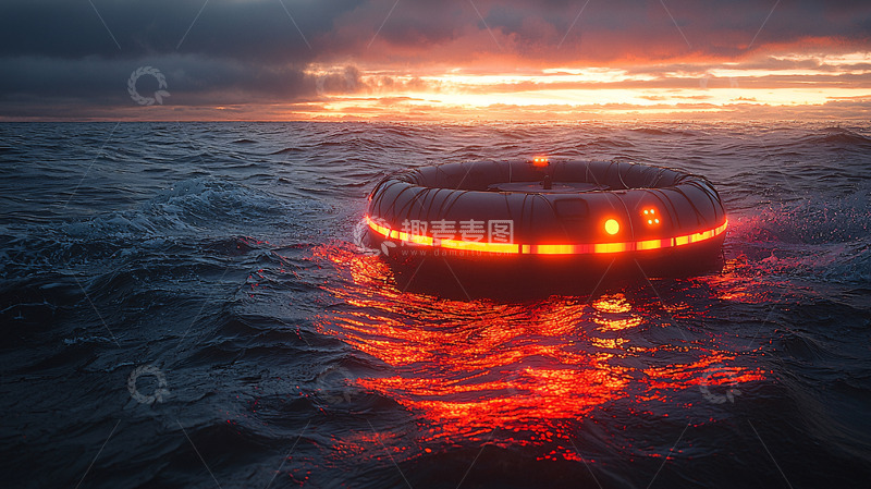 高清大图下载【趣麦麦图】海上发光圆盘