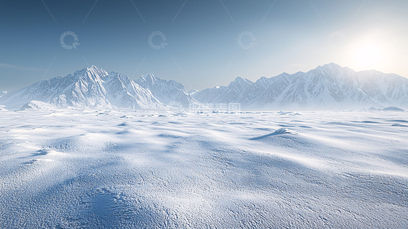 高清大图下载【趣麦麦图】极地冰雪山脉景色